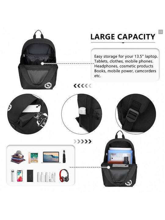 Miss Lulu Backpack Backpack for 15.4" Laptop Black EQ2360