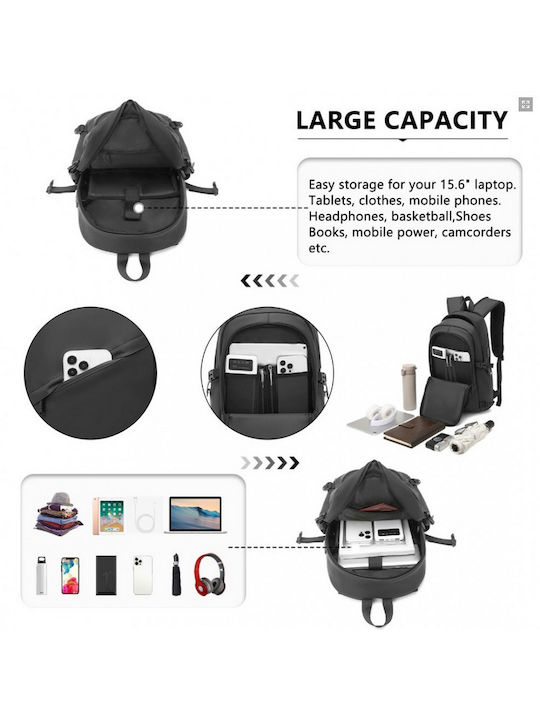 Miss Lulu Miss Lulu Rucksack Für Laptop 15.6 Mit USB-Anschluss In Schwarz Farbe EM2349