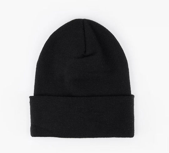 Beanie Unisex Σκούφος Πλεκτός σε Μαύρο χρώμα