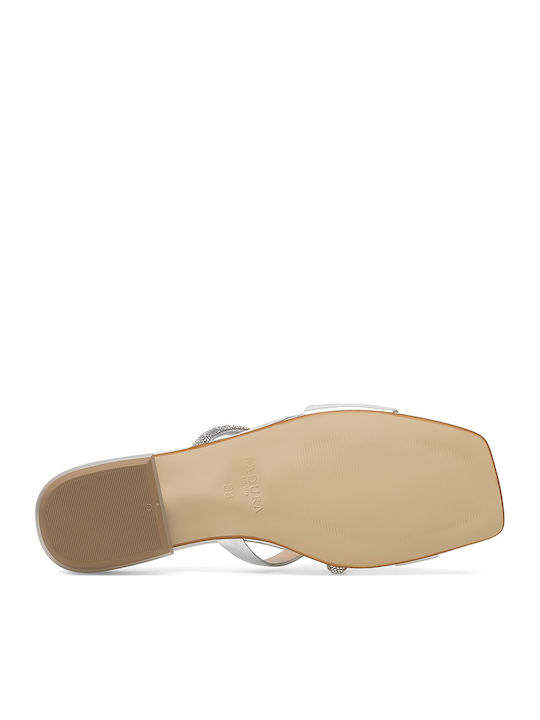 Flache Sandalen für Damen in Silber Farbe