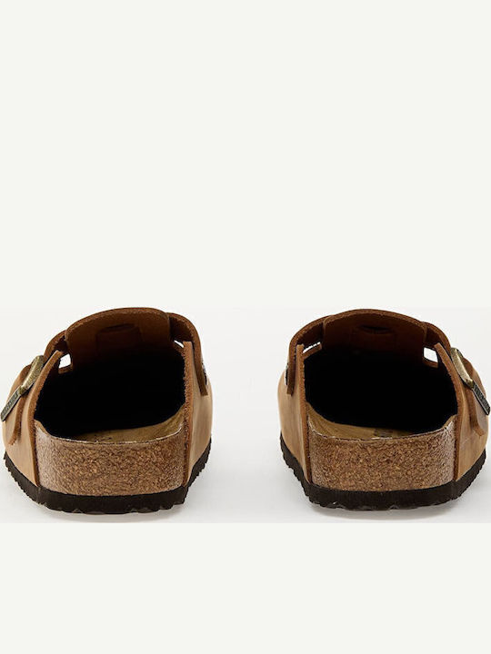 Boston Men's Leather Slippers Beige