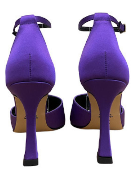 TOUTOUNIS Women's Purple Pumps 202714 Satin/Leather