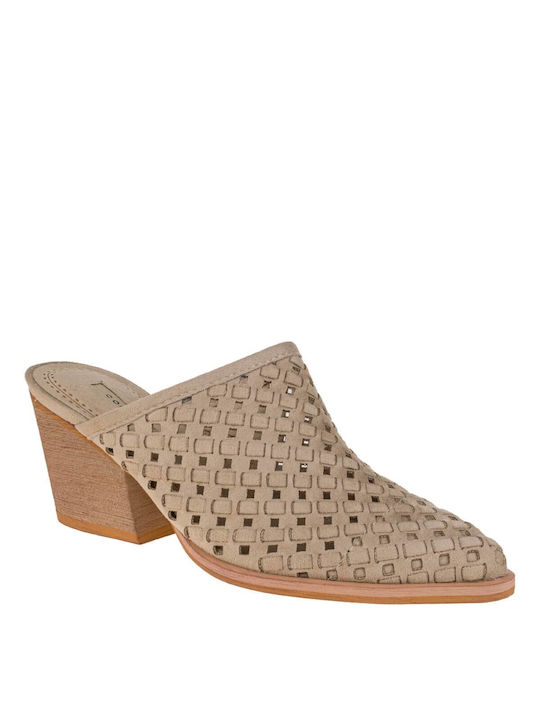 Corina Heel Mules Beige