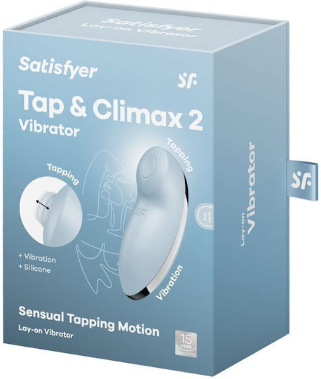 Satisfyer Tap & Climax 2 Clitoral Vibrator 11cm Blue