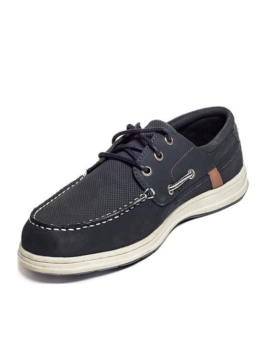 Δερμάτινα Ανδρικά Boat Shoes σε Μαύρο Χρώμα