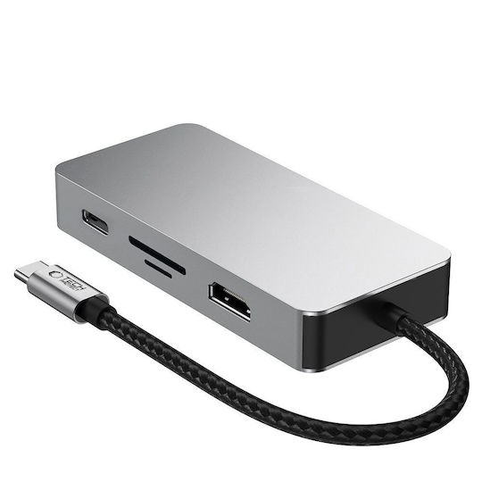 Tech-Protect HB05 USB-C Docking Station with HDMI 4K PD Ethernet Gray