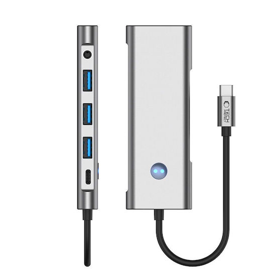 Tech-Protect HB04 USB-C Docking Station με HDMI 4K PD Ethernet Γκρι