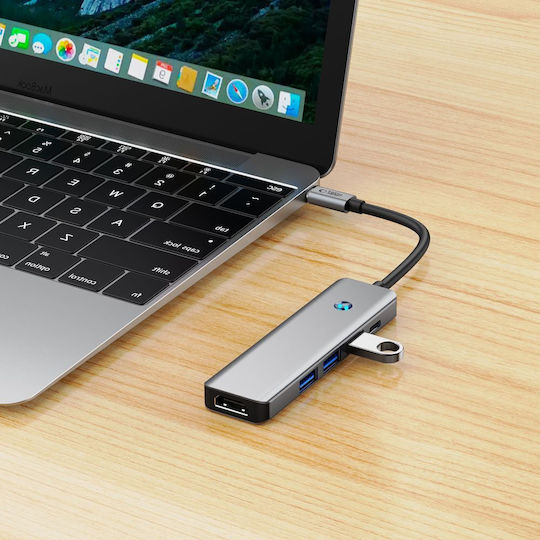 Tech-Protect 5IN1 USB-C Docking Station with HDMI 4K PD Gray