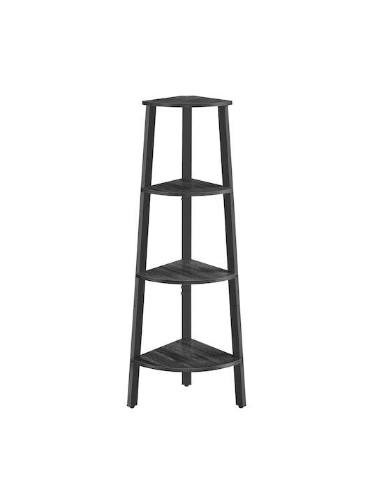 Vasagle 4-Tier Corner Shelf Bookcase or Plant Stand Grey Black