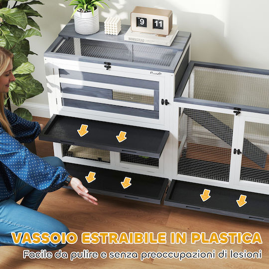 Pawhut Κλουβί Τρωκτικού 147x45x89.5cm