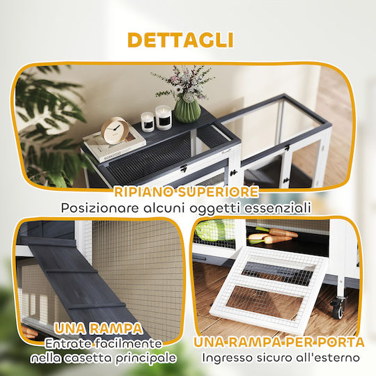 Pawhut Κλουβί Τρωκτικού 147x45x89.5cm