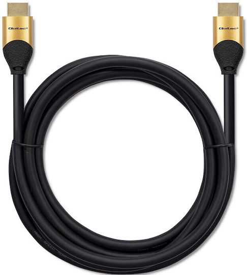 Qoltec HDMI 2.1 Ultra High Speed 48Gbps 4K 120Hz HDR VRR HDMI кабел HDMI мъжки - HDMI мъжки 1м Черен