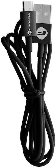 Forcell C321 Regular USB 2.0 to micro USB Cable Μαύρο 1m