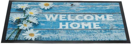 Sdim Fußmatte Teppich mit rutschfester Unterlage 159 Welcome Home Hellblau 45x75cm Dicke 6mm