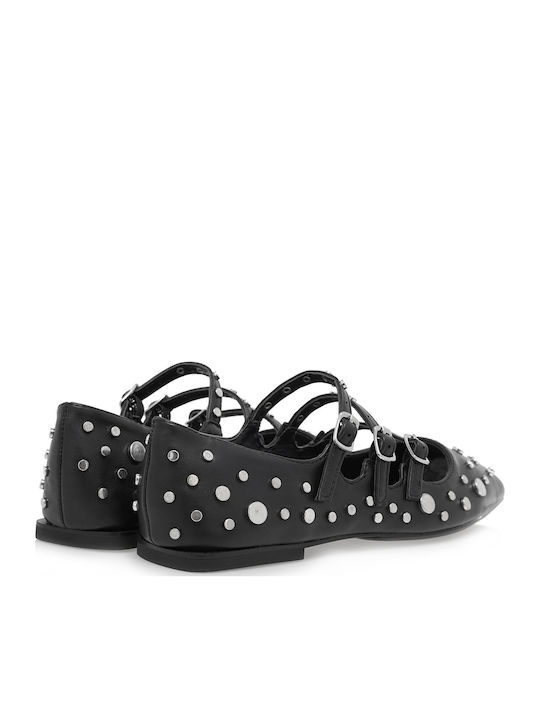 Synthetic Leather Ballerinas Black