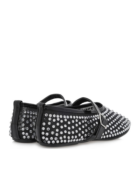 Synthetic Leather Ballerinas Black