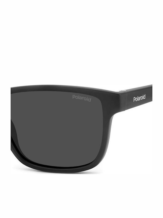 Polaroid Quadratische Kinder-Sonnenbrillen mit Polarisiertem Spiegelglas Schwarz