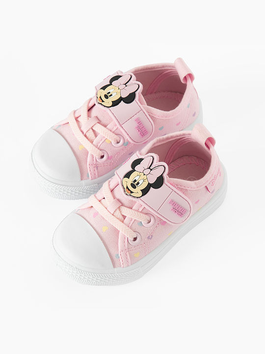 Minnie Mouse Disney Παιδικά Sneakers με Σκρατς Ροζ