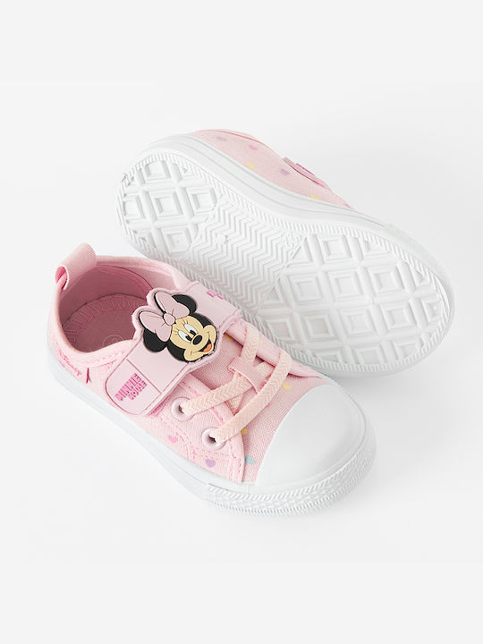 Minnie Mouse Disney Παιδικά Sneakers με Σκρατς Ροζ