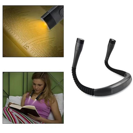 LED лампа за четене на книги Zola, предназначена за окачване около врата, изработена от пластмаса и гума, обща дължина