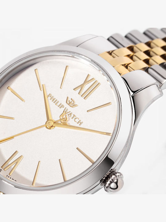 Philip Watch Damen Uhr mit Gold Metallarmband