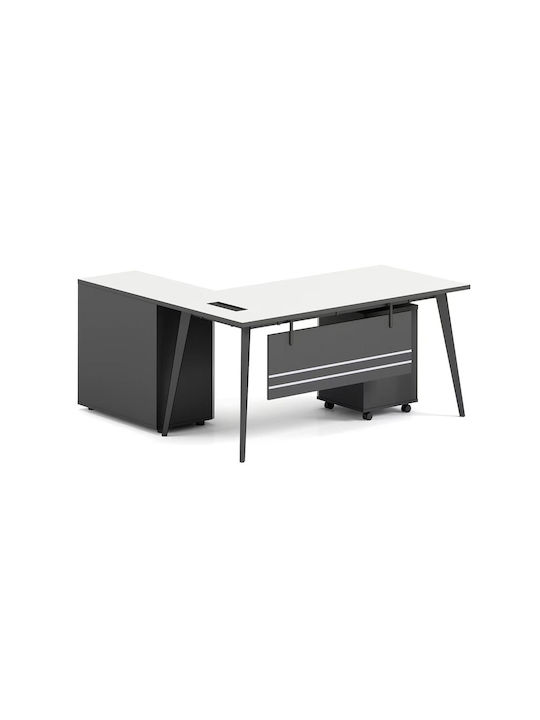 Τραπέζι Συνεδριάσεων Status Ξύλινο Grey, Άσπρο 180x80x75εκ.