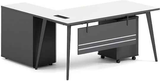 Τραπέζι Συνεδριάσεων Status Ξύλινο Grey, Άσπρο 180x80x75εκ.