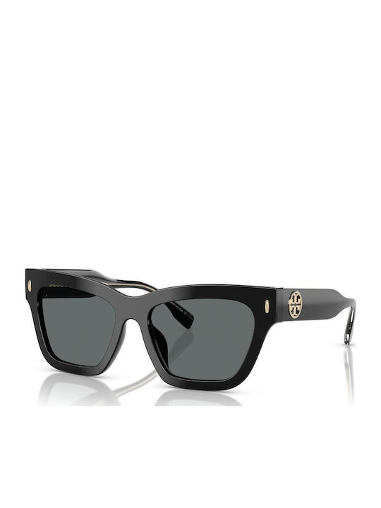 Tory Burch Damen Sonnenbrille mit Schwarz Kunststoff Gestell und Schwarz Linse TY7208U-170987