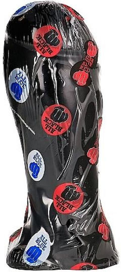 All Black Bed snake Glass Dildo with Balls and Suction Cup Black 22cm