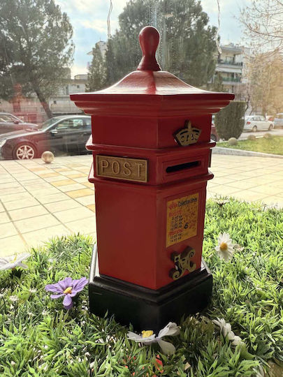 Κουμπαράς Βρετανικού Τύπου Κόκκινος Χρυσό Ξύλινος Ύψους 22εκ Διάμετρος Βάσης 12εκ Κουμπαράς Βρετανικού Τύπου Κόκκινος Χρυσό Ξύλινος Ύψους 22εκ Διάμετρος Βάσης 12εκ