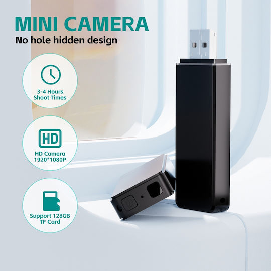 Cameră ascunsă USB tip stick Full HD 1080p cu senzor de mișcare, baterie 600mAh, autonomie 4-5 ore