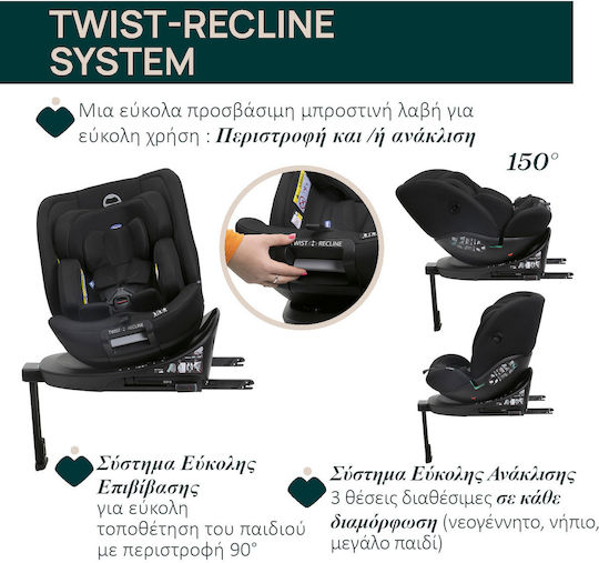 Chicco EverOne Baby Car Seat i-Size with Isofix Grey-Black 0-36 kg