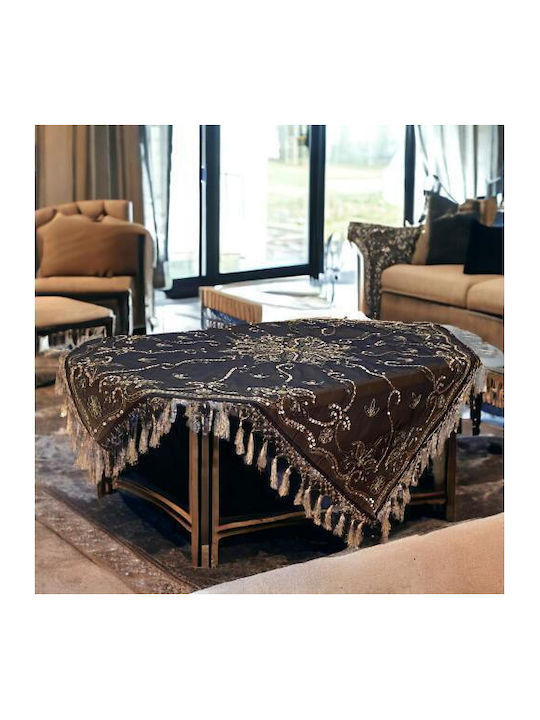 Linea Home Кариран Подредба 4бр Saira Black / Gold