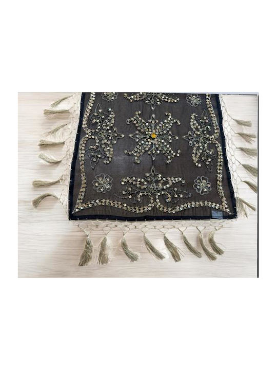 Linea Home Кариран Подредба 4бр Saira Black / Gold