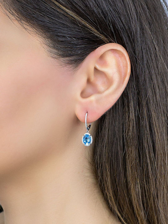 Kiriakos Gofas Set with Earrings & Ring from White Gold 18K with Stones