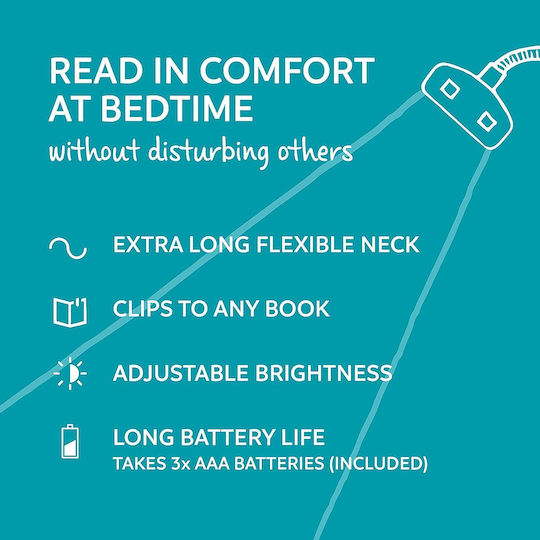 IF The Really Flexible Book Light Book Light LED with Clip Blue