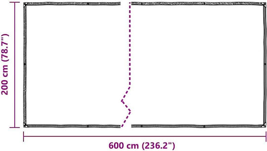 vidaXL Waterproof Tarpaulin 140gr/m² 6x2m. Light Type Transparent