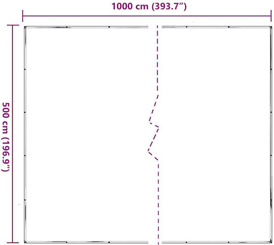 vidaXL Водоустойчив Брезент 140гр/кв.м 10x5м. Тип светлина Прозрачен