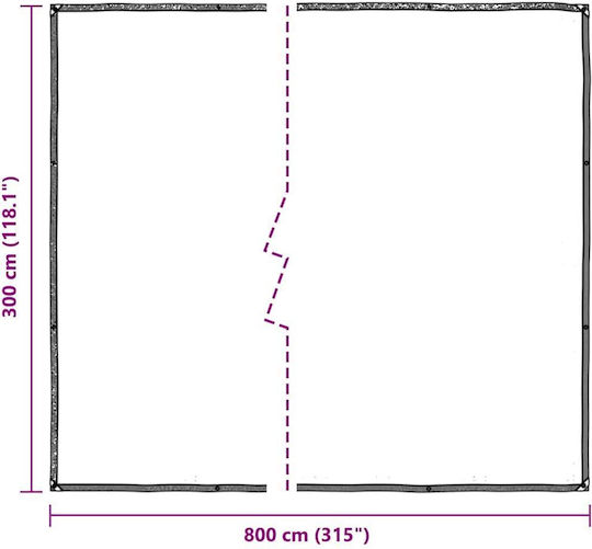 vidaXL Impermeabil Prelată 140gr/m² 8x3m. Tip de lumină Transparent