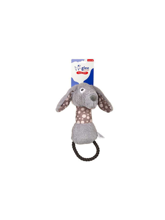 Dog Toy Glee Bunny Rope Hoop Squeaky 12x35cm
