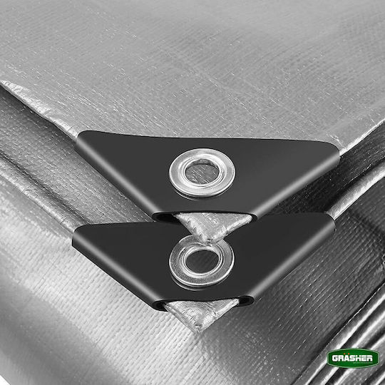 Grasher Αδιάβροχος Μουσαμάς 190gr/m² 12x8μ. Βαρέως Τύπου Γκρι