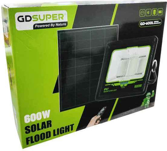 Gdsuper Waterproof Solar LED Flood Light 600W Cold White 7500K with Remote Control IP67