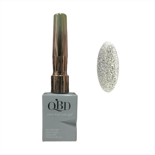 QBD Semi-Permanent Nail Polish Silver Foil Color Gel No.03 15ml 1pcs
