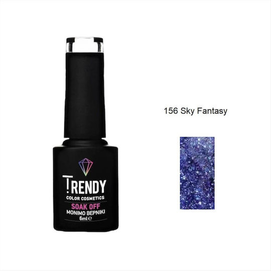Trendy Color Cosmetics Полутрайно Лак За Нокти Sky Fantasy No156 С Брокат 6мл