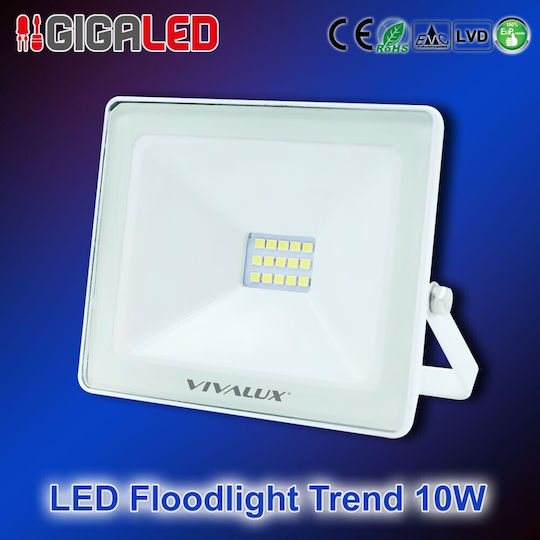 Vivalux Waterproof LED Floodlight 10W Natural White 4000K IP65