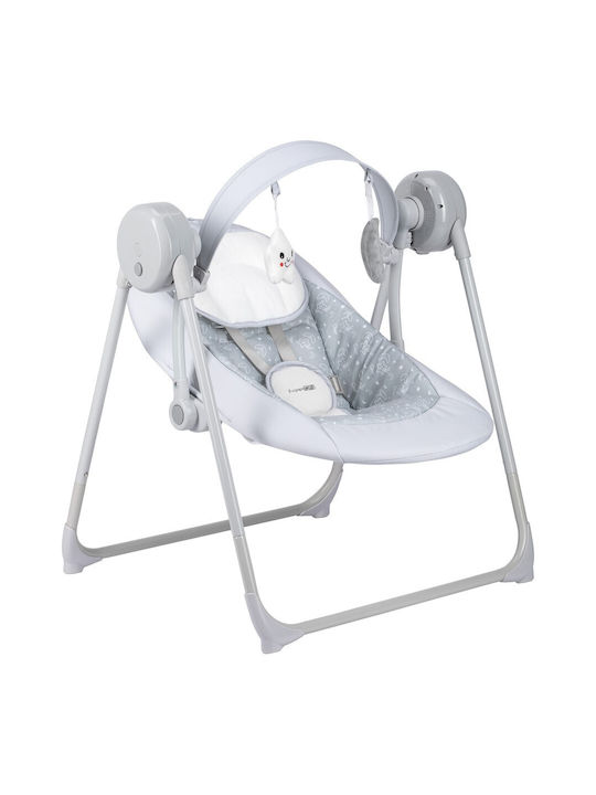FreeOn Електрически Релакс Бебе Люлка Snuggy Swing с Музика Light Grey Stars за Дете до 9кг