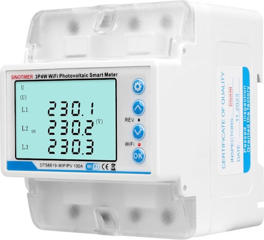 Contor de Energie Sinotimer Bidirecțional Tuya Wifi 3p4w Panouri Fotovoltaice Trifazate Dts6619-wifipv