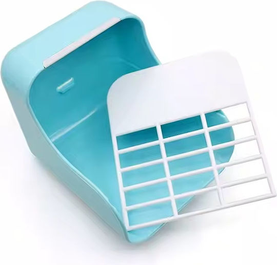 Kaninchen-Futterspender 2 in 1 Heu Trockenfutter B15xT15xH18cm Blau