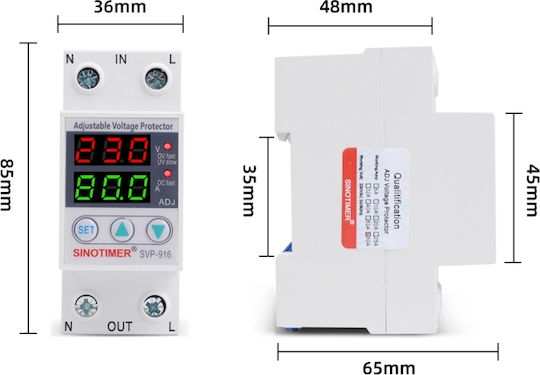 Releu de protecție la tensiune digital monofazat Sinotimer 1-40a afișaj LED digital dublu SVP-916-40a