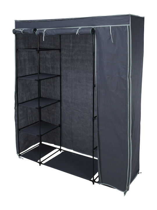 Excellent Houseware Dulap din material textil cu fermoar și rafturi în culoarea Gri 141x45x167cm
